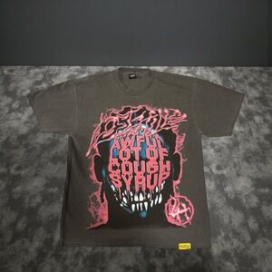Lost Hills x Cough Syrup Head Tee Grey (LARGE)